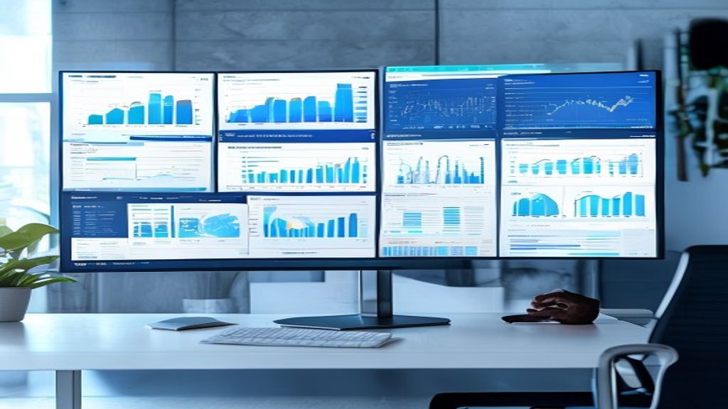 Business analytics dashboard with data visualization and KPI metrics